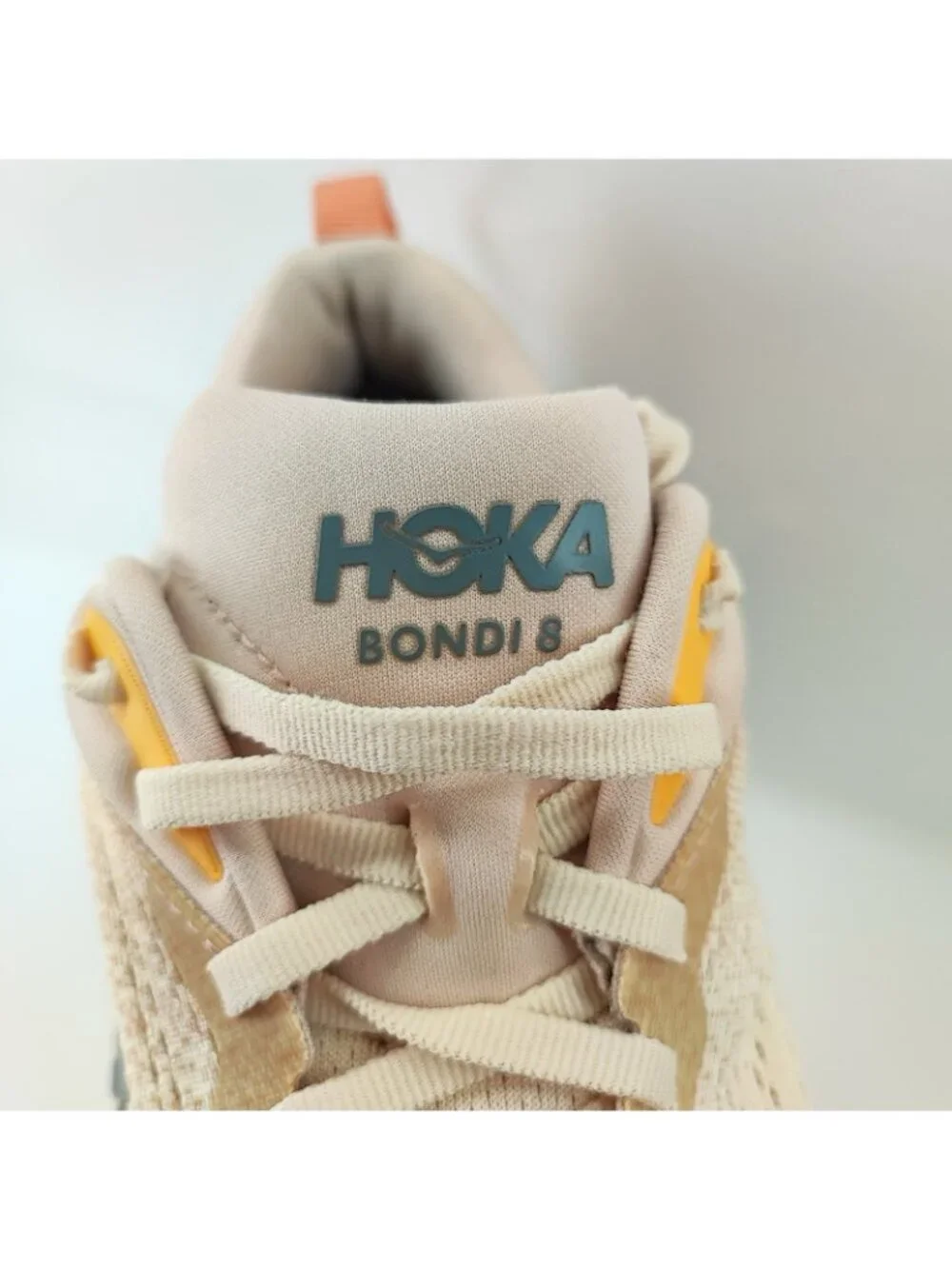 HOKA Bondi 8 Women's Size 9 US Running Shoes Mesh Cream Vanilla 1127952 CMV